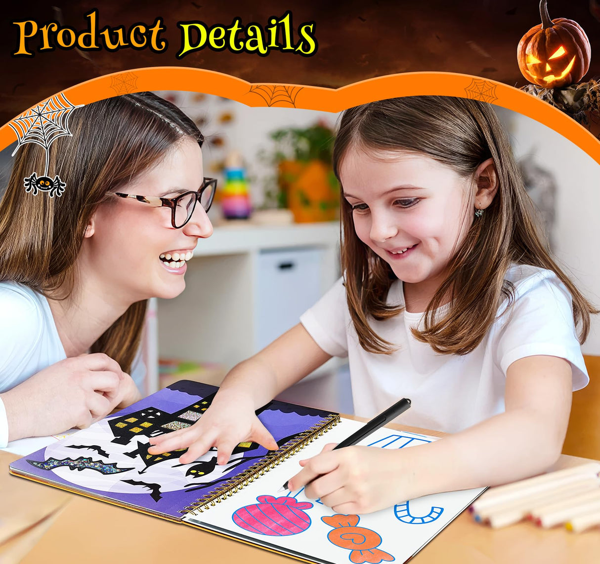 ilauke Art & Craft Activity - Foil Fun Art Craft Paper Kid Carft, DIY Creative Activity, Foil Art Stickers for Birthday Halloween for Boys & Girls Ages 3, 4, 5, 6, 7 ilauke