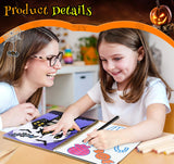 ilauke Art & Craft Activity - Foil Fun Art Craft Paper Kid Carft, DIY Creative Activity, Foil Art Stickers for Birthday Halloween for Boys & Girls Ages 3, 4, 5, 6, 7 ilauke