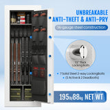 KAER Fireproof 20 Gun Safe with Biometric & Backlit Keypad | 45 Min 1400°F Protection | 5+2 Steel Locking Bolts for Home Defense Firearm & Ammo Storage for Home Defense Firearm & Ammo Storage KAER