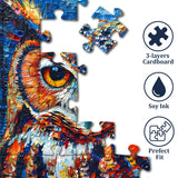 PICKFORU Owl Puzzles 1000 Pieces, Bird Art Puzzles Hard, Impossible Difficult Jigsaw Puzzles 1000 Pieces Owl Painting, Challenging Puzzles as Owl Decor PICKFORU