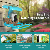 OIRHNL Smart Bird Feeder with Camera,AI Identify Birdwatching Camera with Solar Powered-Motion Activated & Watching HD Bird Video,Transparent OIRHNL