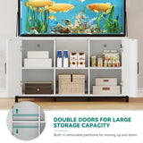 YITAHOME 120 Gallon Fish Tank Stand with Power Outlets, Heavy Duty Metal Large Aquarium Stand with Cabinet, Reptile Tank Turtle Terrariums Table for Fish Tank Accessories Storage,1100LBS Capacity YITAHOME