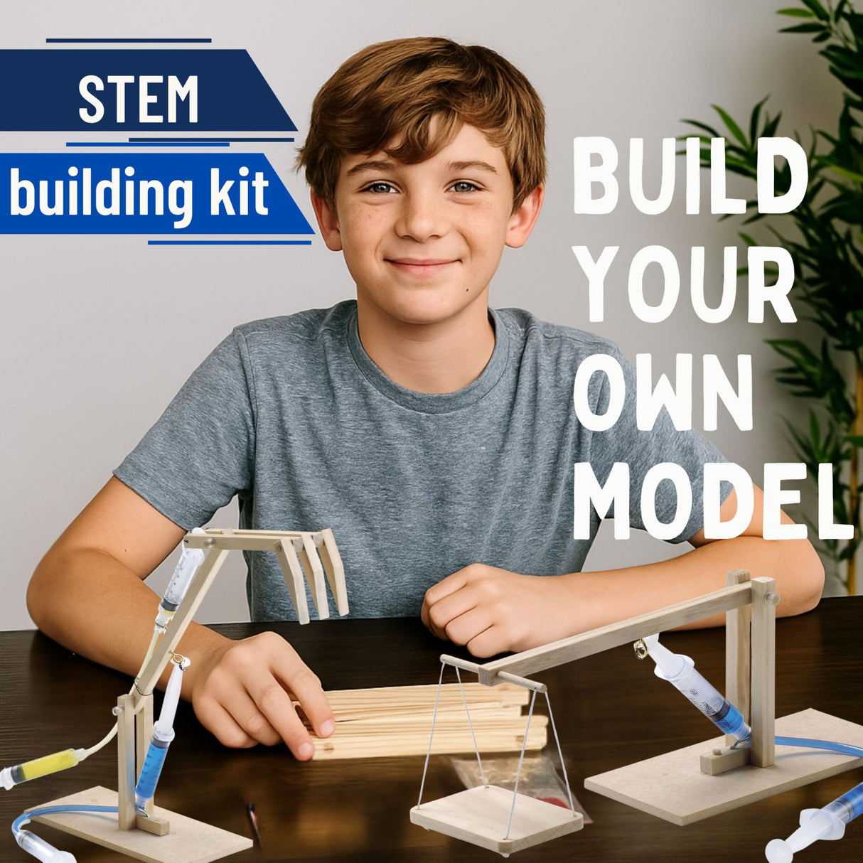 PATHFINDERS STEM Kit- Hydraulics 4-in-1– Build 4 Hydraulic Machines | Engineering Model Kit for Kids 8+ | Educational Science Toy | Learn Physics & Mechanics | Wooden DIY Project Pathfinders