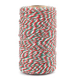 jijAcraft Christmas Twine String, 328 Feet Red Green and White Bakers Twine String, 2MM Heavy Duty Packing String for DIY Crafts, Christmas Decoration, Gift Wrapping, Craft Wrapping jijAcraft
