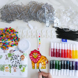 Winlyn 24 Sets Jungle Animal Suncatcher Decorations DIY Window Paint Art Craft Kits Safari Animal Sun Catchers Rainbow Painting Kit for Kids Classroom Activities Summer Camping VBS Party Art Project Winlyn