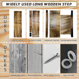 39IN Long Wooden Step Stool for Elderly, Half Wooden Riser Step Stool for Bedside, Bathroom, Kitchen and Outdoor High Steps(39.0" L*11.5" W*4.6" H) Coocure