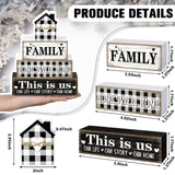 Cinnvoice Farmhouse Wooden Tabletop Decor Home Tiered Tray Decor Rustic Retro Family Home Sweet Home This Is Us Wood Sign Neutral Decorations for Coffee Shelf Desk Centerpiece Decoration Cinnvoice