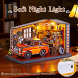 DIY Miniature House Kit Garage Workshop, Miniature Dollhouse Kit with LED, Tiny House Wooden Model Kits for Adults Teens, Mini Houses Building Kits Crafts for Adults, Gifts for Family Friends JoySpark Toys