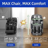 MassaMAX A580 2026 4D Massage Chair for Big & Tall People Full Body Massage Up to 6'10" & 500 lbs, Yoga Stretch, AI Voice Control, 22 Modes, 59" SL Track, Auto Footrest Extension, and Heating (Black) MassaMAX