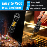Meat Thermometer Digital, Instant Read Meat Thermometer for Grill and Cooking, with Bottle Opener, Backlight & Calibration Food Thermometer, Kitchen Gadgets for BBQ, Turkey, Candy, Liquids Biison