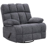 Eiayeebil Oversized Swivel Rocker Recliner Chair for Adult, Rock Recliner for 350lb Big Man, Extra Wide Manual Recliners, Overstuffed Soft Rocking Sofa Chair,Light Grey Eiayeebil