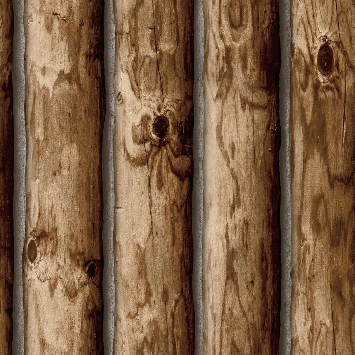 RoomMates RMK11308WP Brown Cabin Logs Peel and Stick Wallpaper RoomMates