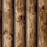 RoomMates RMK11308WP Brown Cabin Logs Peel and Stick Wallpaper RoomMates