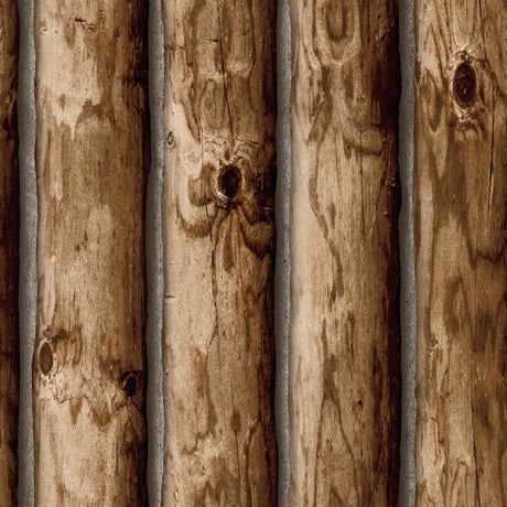 RoomMates RMK11308WP Brown Cabin Logs Peel and Stick Wallpaper RoomMates