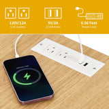 DWVO Kitchen Island Set with 2 Stools and Drop Leaf 3 Piece Kitchen Dining Table Set, 47 Inch Kitchen Island with Seating, Storage Cabinet on Wheels with Power Outlet, Spice Rack (White Oak) DWVO