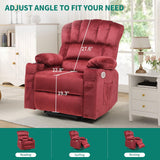 YITAHOME Power Lift Recliners Chair for Elderly with Heat and Massage Electric Recliner Chair for Living Room, 2 Cup Holders, Front and Side Pockets, Remote Control, Burgundy3 YITAHOME