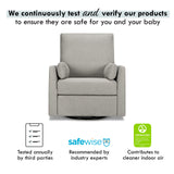 Carter's by DaVinci Ethan Swivel Recliner in Performance Grey Linen, GREENGUARD Gold & CertiPUR-US® Certified DaVinci