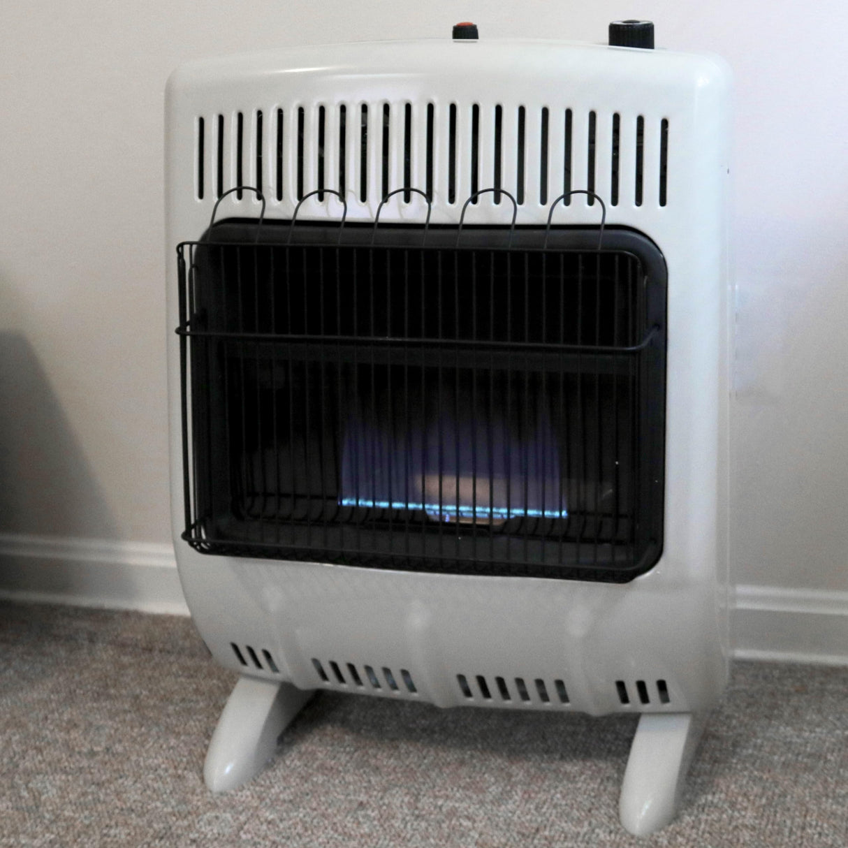 Mr. Heater MHVFBF20LPT 20,000 BTU Blue Flame Vent Free Propane Heater For Cold Rooms, Additions, Sun Rooms Cabins & Garage - White Mr. Heater