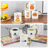 BYCNZB 12 oz Set of 6 White Mugs Sublimation Blank Mugs DIY Coated Ceramic Mugs for Coffee Tea, latte, Cappuccino Cocoa or DIY Gifts White/Gold BYCNZB