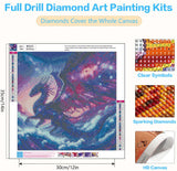 Axquilon Dragon Diamond Art Painting Kits for Adults-Round Full Drill Dragon Diamond Painting Kits for Beginners-DIY 5D Diamond Gem Art Kits for Adults for Gift Home Wall 14x14in Axquilon