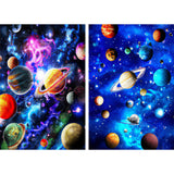 Yomiie 5D Diamond Art Kits for Adults, Planet Diamond Painting Art Space Universe Star DIY Full Round Drill Kits, Embroidery Rhinestone Diamond Crystal Craft Canvas Home Wall Decor 2 Pack(12x16 inch) Yomiie