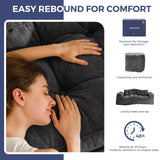 MAXYOYO Boneless Sofa Couch, Loveseat Sofa for Small Space, Tufted 2-Seater Floor Couch Bean Bag Chair for Living Room Bedroom Apartment, Sofa in a Box, No Assembly Needed, Dark Grey MAXYOYO