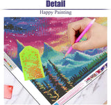 ijbnhd 5D Large Diamond Painting Kits for Adults, 5D Mountain Extra Large Diamond Art Kits, Full Drill Crystal Rhinestone Aurora Gem Art Home Wall Decor Gift(28X 16inch) ijbnhd