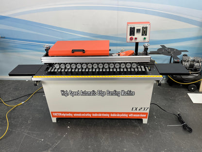 YUCHENGTECH High-speed Automatic Edge Bander Banding Machine 0~10m/min Woodworking Edge Bander Banding Machine Double Sided Gluing Automatic Feed/Break Belt Straight EX237 (110, Volts)