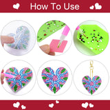 choyaxo 10 Pack Valentine's Day Diamond and Painting Keychain DIY Diamond and Painting Kits for Adult Beginners Love Heart Keychain choyaxo