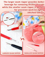 FIVEIZERO Seam Rippers for Sewing – 2 Big and 2 Small Stitch Remover Tools, Thread Ripper, Embroidery Removal Tool with Thread Snips FIVEIZERO