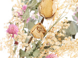 Botius 17" Natural Dried Flower Bouquet Real Flower Arrangements with Dried Eucalyptus, Yellow Rose, Baby Breath/Gypsophila, Gomphrena Globosa for Home Wedding Table Vase Wall Hanging Décor Botius