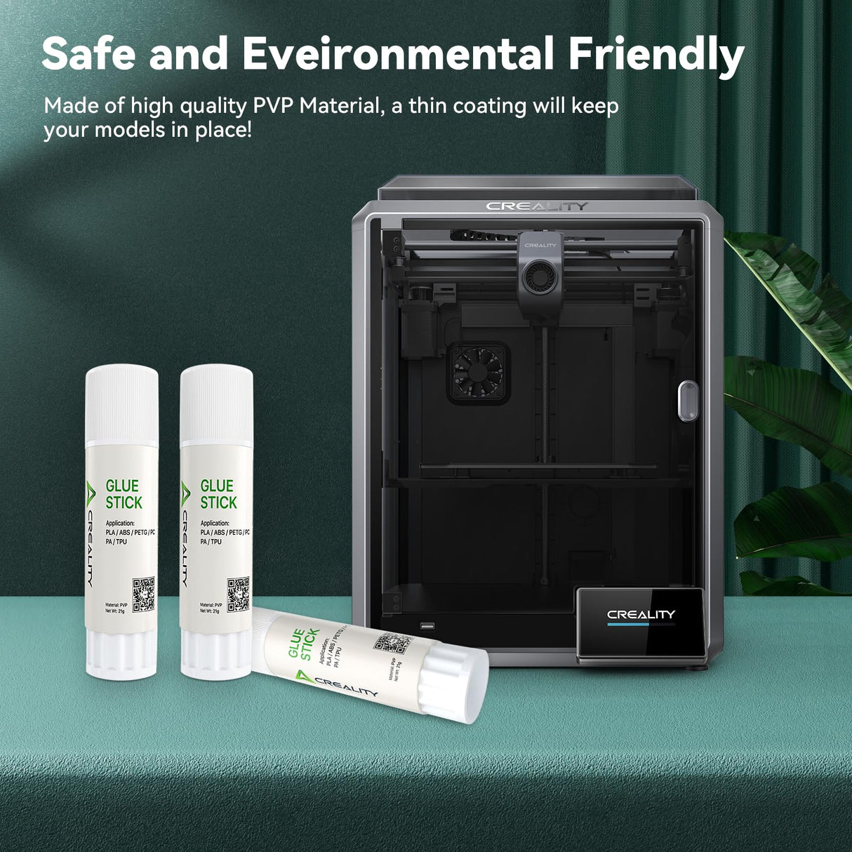 Creality 3D Printer Glue Stick for Print Bed, PVC Sollid Bed Adhesive,Strong Adhesion Reduces Warping for Printing PLA,ABS,PETG,PC,PA,TPU on Various Build Plate,Glass,PEI,PEO,PET, etc. 21g x 4 Pack ENOMAKER