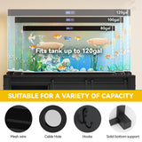 DWVO 120 Gallon Aquarium Stand with Power Outlets, Heavy Duty Metal Fish Tank Stand & Cabinet, Reptile Terrarium Table with 1100LBS Capacity for Aquarium Accessories Storage, Black DWVO