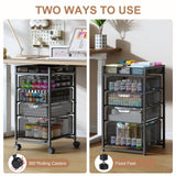 Rolling Utility Cart with 4 Drawers, Craft Organizer and Storage Carts with DIY Divider, Lockable Wheels Storage Organizer for Art Supplies, Store for Brushes & Paints & Artifacts & Small Parts Hayexiha