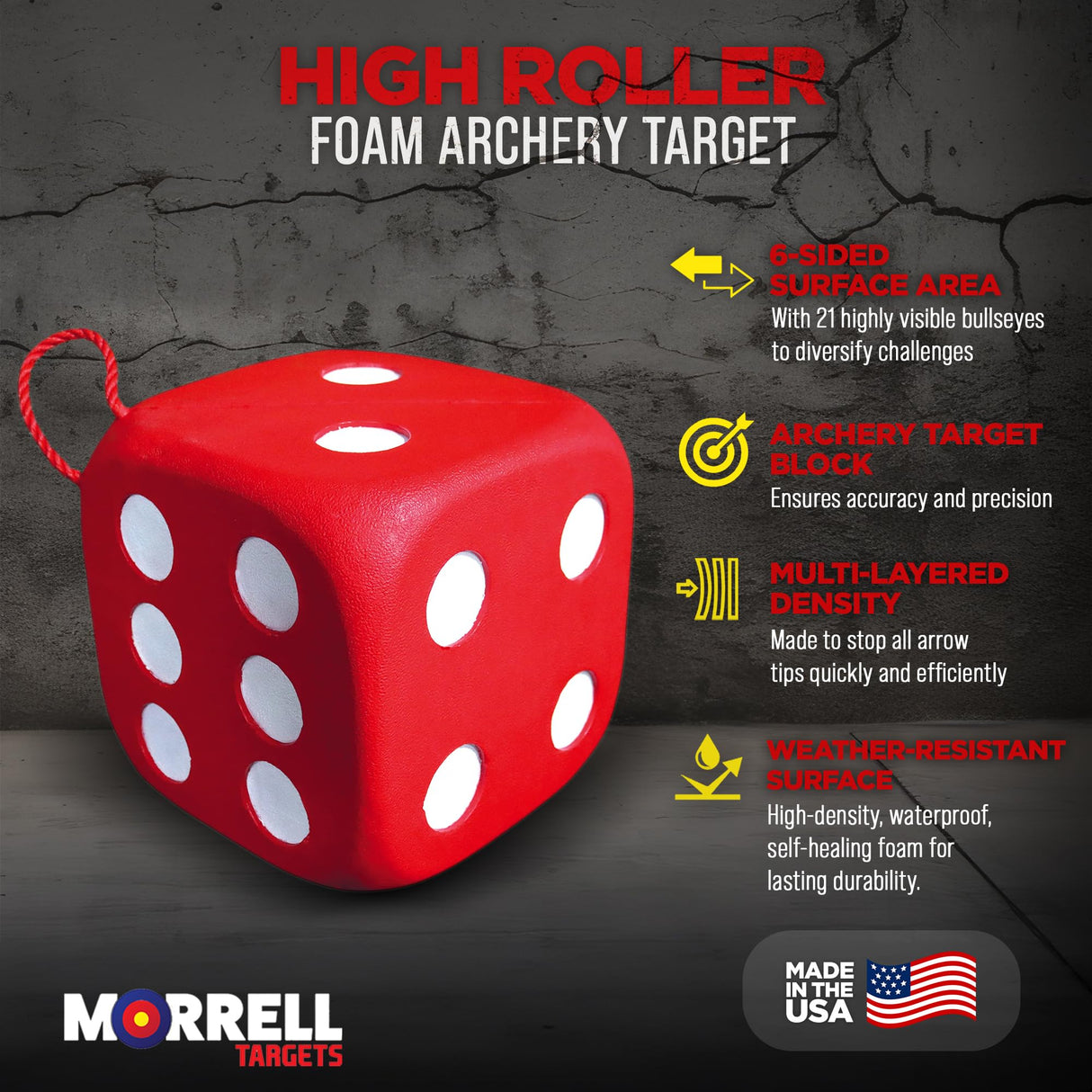 Morrell Targets Archery Target, High Roller Foam, for Crossbow & Compound Bow, 13" Morrell