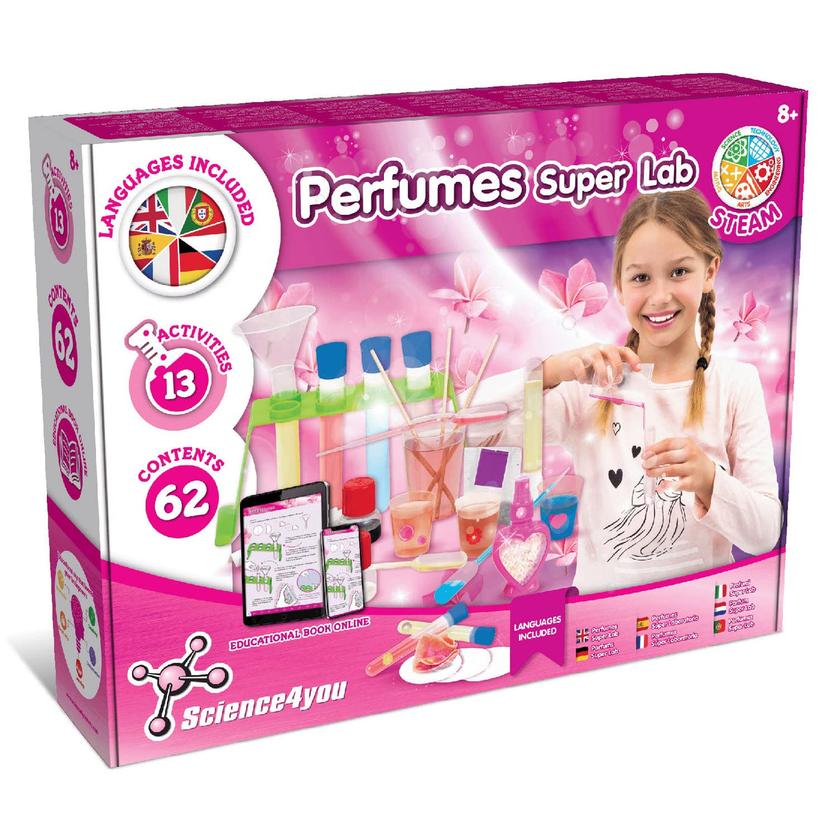 Science4you Super Perfume Making Kit for Kids 8+ Years Old - Make Your Own Perfumes for Girls + 13 DIY Crafts for Kids, Toys, Games and Gifts for Girls Age 8 9 10 11 12+ Science4you