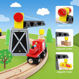 TOY Life Wooden Train Set with Crane Wood Train Tracks 60pcs Toddler Boy Toys for 3 Year Old Boys - Fits Thomas Brio Melisa Chugginton Train Track TOY Life