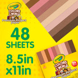 Crayola Construction Paper in Colors of The World, 8.5” x 11”, 24 Colors, Craft Supplies, 48 Sheets Crayola