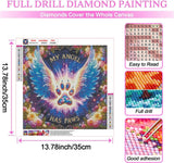 ARPADAMO Angel Wings Diamond Art Kits for Adults,5D Diamond Painting DIY Dog Paw Diamond Art Diamond Painting Kits for Adult,Round Full Drill Diamonds, Diamond Art Kits for Home Decor-13.78x13.78inch ARPADAMO