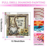 DIYCYCY Gnome Diamond Art Kits for Adults,Sunflower 5D Diamond Painting Kits for Beginners,Round Full Drill Diamond Dots Paintings,Diamonds Pictures Gem Art for adults Crafts Home Decor 13.78X13.78 in DIYCYCY