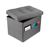 Hamgtrion Ottoman Storage Ottoman Collapsible Ottoman with Storage Foot Rest Small Ottoman with Side Pocket Foot Stools for Living Room Grey L17W13H13inches Hamgtrion