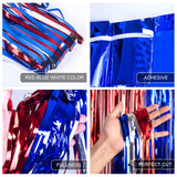 LOLStar 4th of July Decorations,Red White and Blue 3 Pack Tinsel Foil Fringe Curtains,4th of July Photo Booth Prop Streamer Backdrop for America Patriotic Party,Memorial Day,Independence Day,Labor Day LOLStar