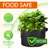Gardzen 10-Pack 10 Gallon Grow Bags, 300G Thickened Aeration Fabric Pots with Handles, Heavy Duty Cloth Pots for Plants Gardzen