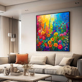 Bgraamiens Puzzle-Small Rainbow Flowers in The Garden 1000 Pieces Puzzles for Adults,Flower Puzzle for Adults,Color Challenging Puzzle Bgraamiens