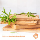 MasterChef Cutting Boards for Kitchen, Bamboo Chopping Board Set of 3, Organic Food Safe Surfaces for Preparing & Serving Meat, Cheese etc, Large, MasterChef