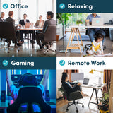 Lifelong Original Office Chair Wheels (As Seen On CNN) Replacement Rubber Chair Casters for Hardwood Floors and Carpet, Set of 5, Heavy Duty Casters for Chairs to Replace Office Chair Mats - Fits 98% Lifelong