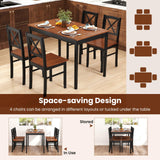 Tangkula 5-Piece Mid-Century Modern Dining Table Set for 4, Wooden Kitchen Table and Chairs, Compact Rubber Wood Dining Room Set for Small Spaces, Kitchen & Living Room Tangkula