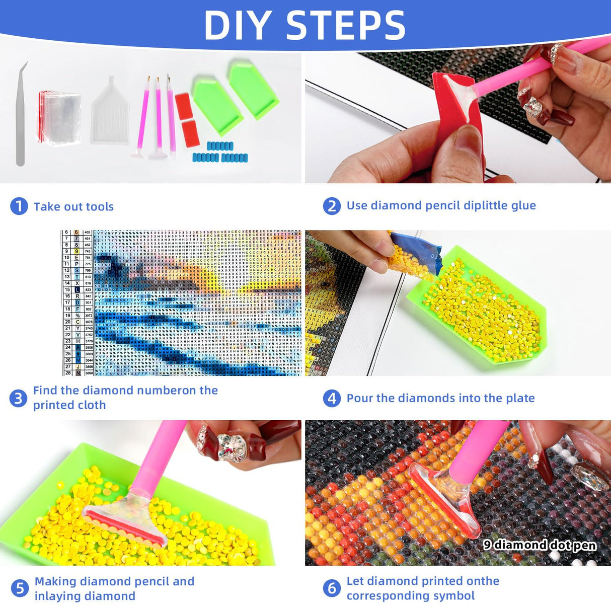 DKHDBD Diamond Painting Kits for Adults, 12x16 Inch DIY Paint by Numbers for Adults Beginner, DIY Full Drill Diamond Dots Paintings Picture Arts Craft for Home Wall Art Decor (Seaside) DKHDBD