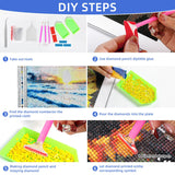 DKHDBD Diamond Painting Kits for Adults, 12x16 Inch DIY Paint by Numbers for Adults Beginner, DIY Full Drill Diamond Dots Paintings Picture Arts Craft for Home Wall Art Decor (Seaside) DKHDBD