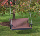 5FT-Cedar-Poly Lumber ROLL Back Porch Swing Heavy Duty Everlasting PolyTuf HDPE - Made in USA - Amish Crafted ECOMMERSIFY INC
